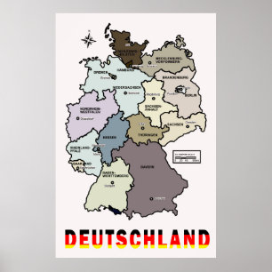 MAP of DEUTSCHLAND Poster