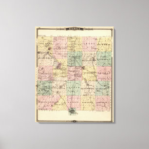 Map of Dodge County, State of Wisconsin Canvas Print