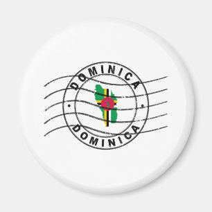 Map of Dominica, Postal Passport Stamp Magnet