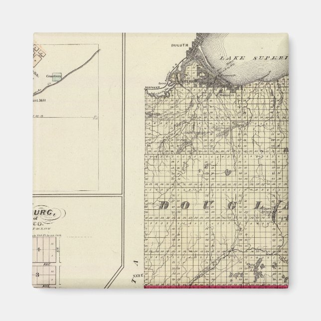 Map of Douglas and Burnett counties Magnet (Front)