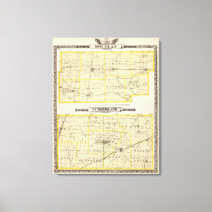 Map of Douglas County Map of Cumberland County Canvas Print