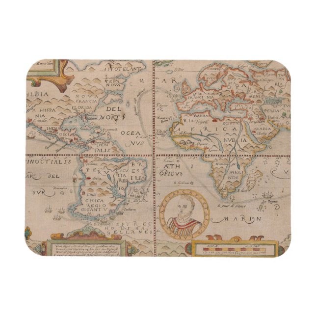Map of Drake's Circumnavigation of the Globe Magnet (Horizontal)