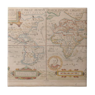 Map of Drake's Circumnavigation of the Globe Tile
