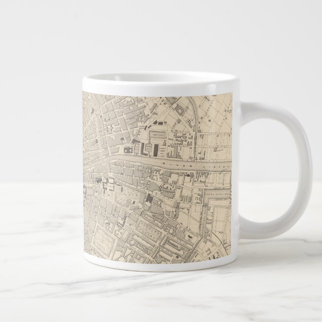 Map of Dublin, Ireland Large Coffee Mug (Right)
