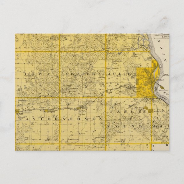 Map of Dubuque County Postcard (Front)