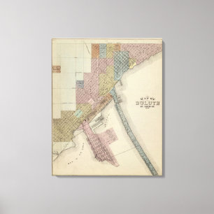 Map of Duluth, St. Louis County, Minnesota Canvas Print