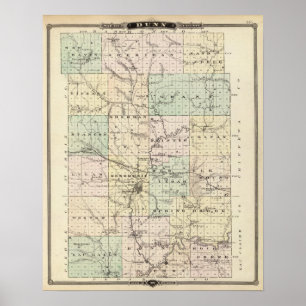 Map of Dunn County, State of Wisconsin Poster