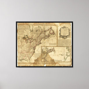 Map of Early America (1780) Canvas Print