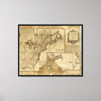 Map of Early America (1780) Canvas Print