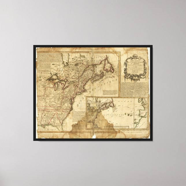 Map of Early America (1780) Canvas Print (Front)
