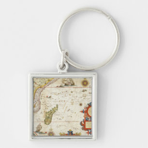 Map of East Africa and Madagascar, 1596 (hand colo Key Ring