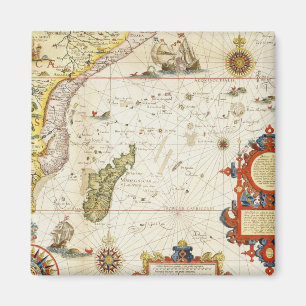 Map of East Africa and Madagascar, 1596 (hand colo Magnet