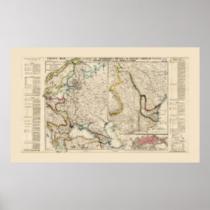 Map of Eastern Europe (1856) Poster