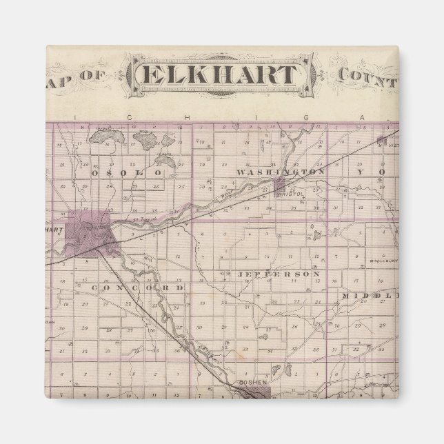 Map of Elkhart County Magnet (Front)