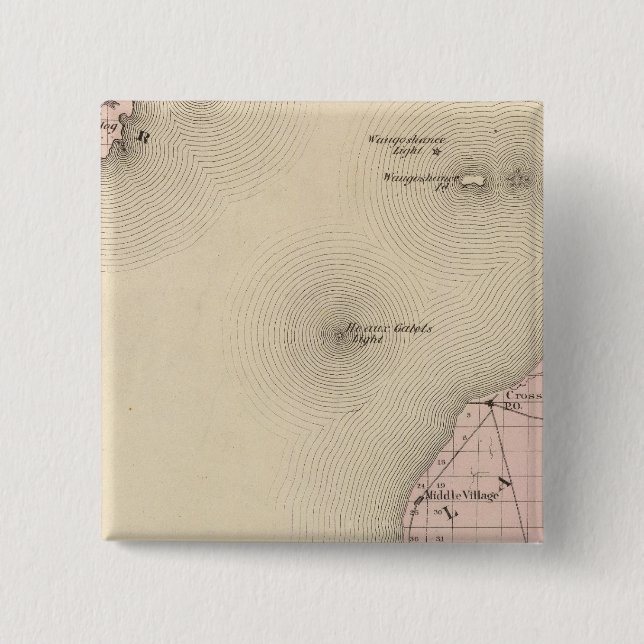 Map of Emmet County, Michigan 15 Cm Square Badge (Front)