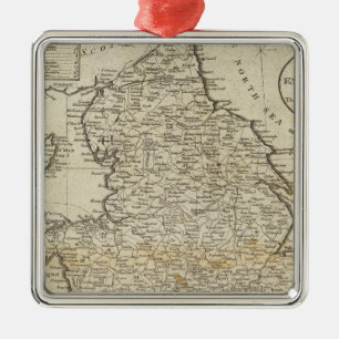 Map of England and Wales Metal Tree Decoration