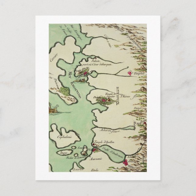 Map of Epirus for 'Andromache' by Jean Racine, fro Postcard (Front)
