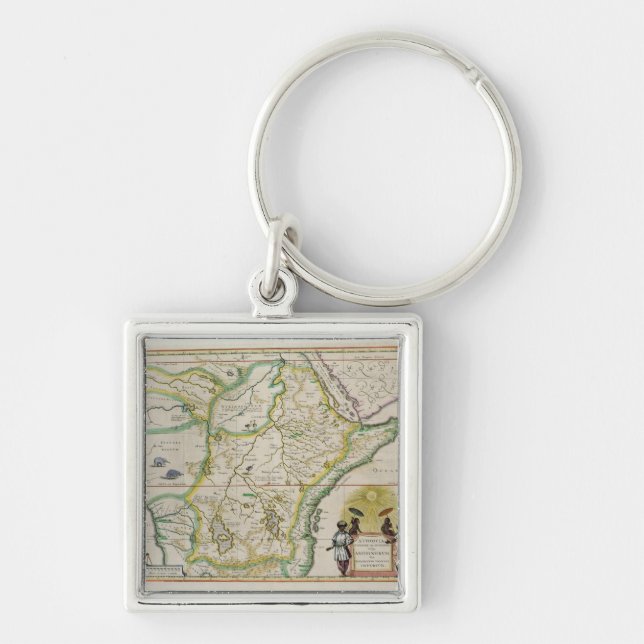 Map of Ethiopia showing five African states Key Ring (Front)