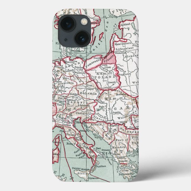 MAP OF EUROPE, 12th CENTURY Case-Mate iPhone Case (Back)