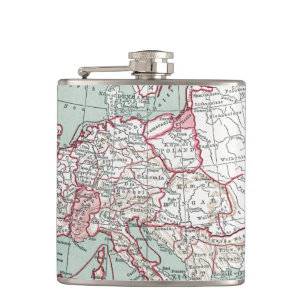 MAP OF EUROPE, 12th CENTURY Hip Flask