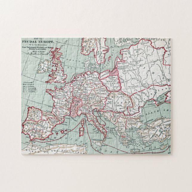 MAP OF EUROPE, 12th CENTURY Jigsaw Puzzle (Horizontal)