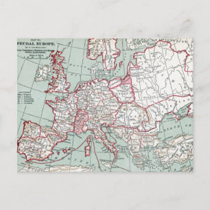 MAP OF EUROPE, 12th CENTURY Postcard