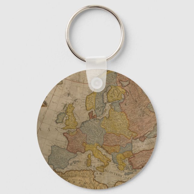 Map of Europe | 1700 Key Ring (Front)