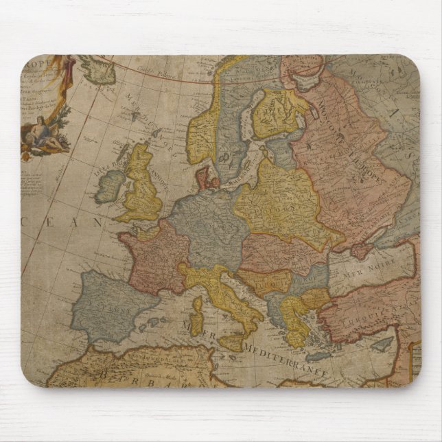 Map of Europe | 1700 Mouse Pad (Front)