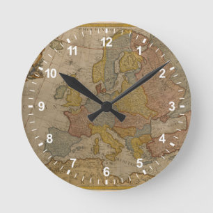 Map of Europe   1700 Round Clock