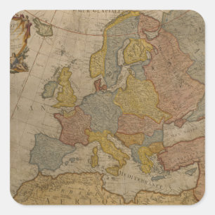Map of Europe   1700 Square Sticker