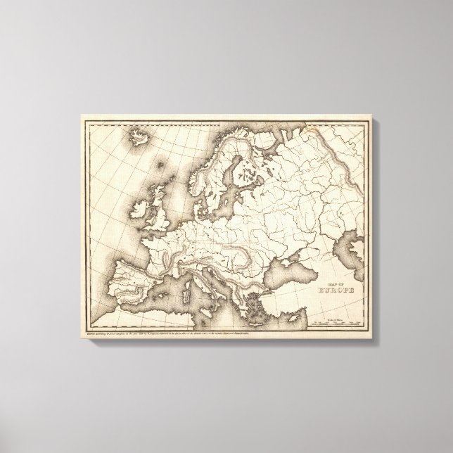 Map of Europe 2 Canvas Print (Front)