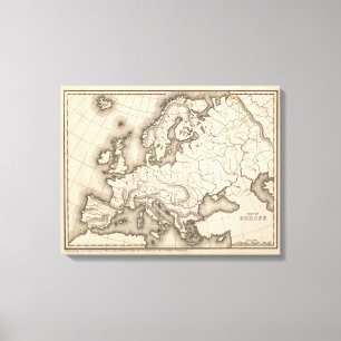 Map of Europe 2 Canvas Print