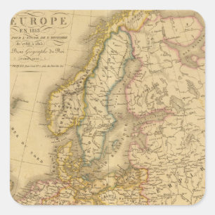 Map of Europe 2 Square Sticker