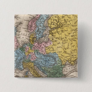 Map of Europe 4 15 Cm Square Badge
