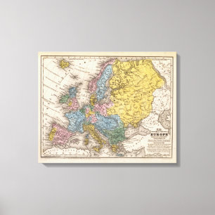Map of Europe 4 Canvas Print
