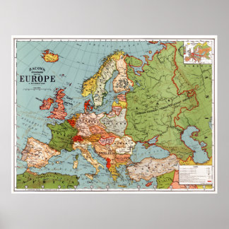 Map of Europe by G. Washington Bacon (1830–1922) Poster