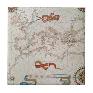 Map of Europe & Coasts of North Africa Tile