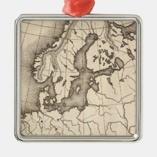 Map of Europe Metal Tree Decoration