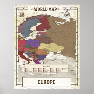 Map Of Europe Poster