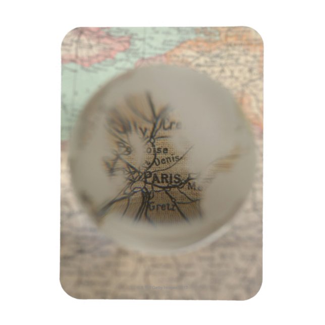 Map of Europe seen through crystal ball 5 Magnet (Vertical)
