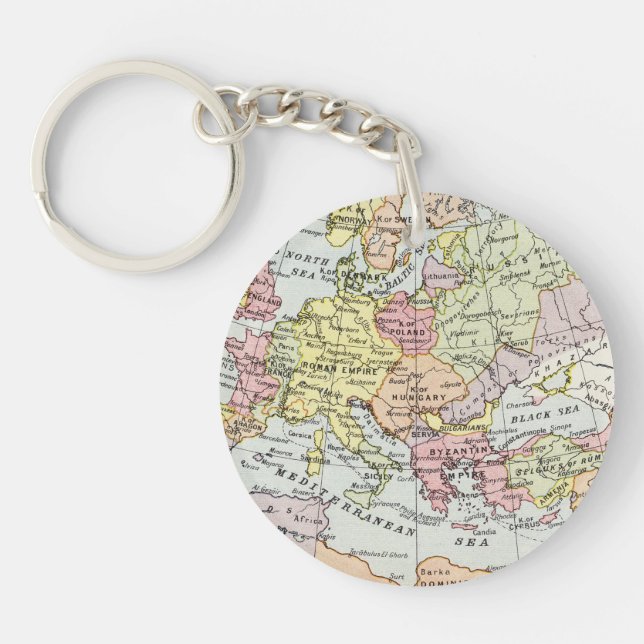 Map of Europe | The Third Crusade Key Ring (Front)