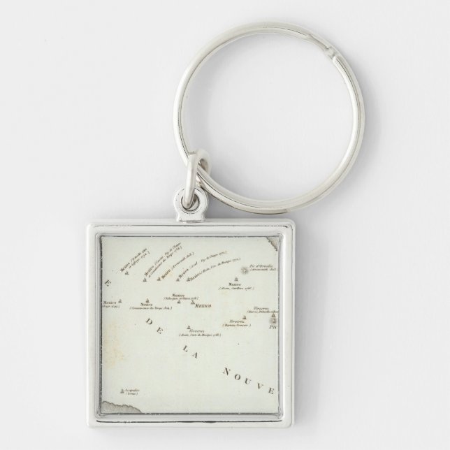 Map of false position in Mexico Key Ring (Front)