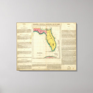 Map Of Florida Canvas Print