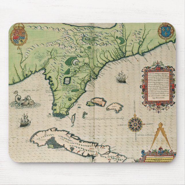 Map of Florida, from 'Brevis Narratio' Mouse Pad (Front)
