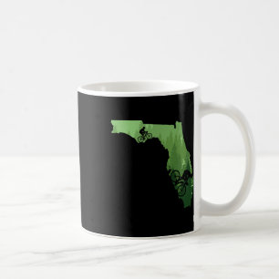 Map Of Florida Mountain Bike Rider Mtb Biking Moun Coffee Mug