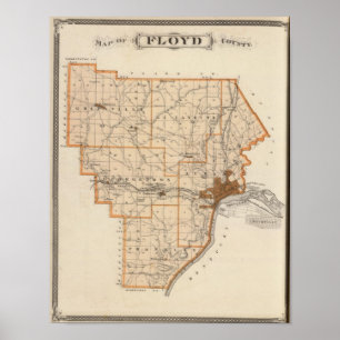 Map of Floyd County Poster