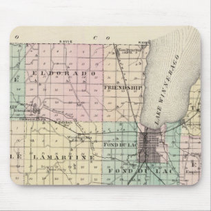 Map of Fond du Lac County, State of Wisconsin Mouse Pad