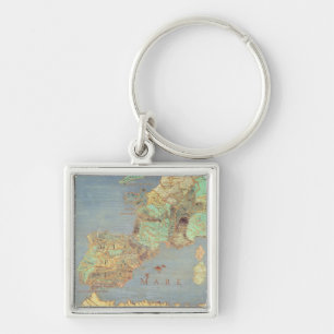Map of France, Spain and North-West Africa Key Ring