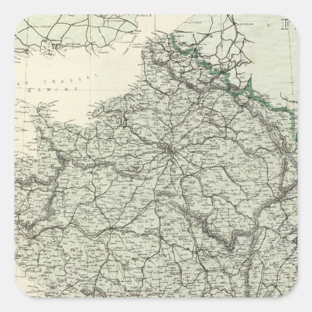 Map of France Square Sticker (Front)