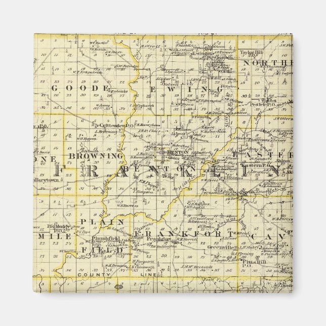 Map of Franklin and Williamson counties Magnet (Front)